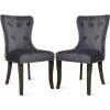 Gray Upholstery Button Tufted Armless Chair Dining Chair (Set of 2) by ANGELES HOME -Sorbus Sales Store gray angeles home dining chairs 8ckpp 895eaa 64 1000
