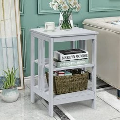 16 in. W x 16 in. D x 24 in. H 3-Tier Accent Side Table in Gray by ANGELES HOME 15 16 in. W x 16 in. D x 24 in. H 3-Tier Accent Side Table in Gray by ANGELES HOME -Sorbus Sales Store gray angeles home end side tables m65 8hw689gr 31 1000