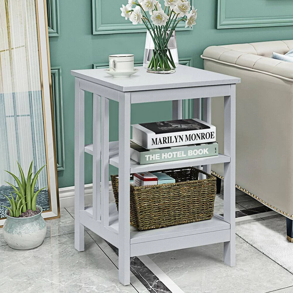 16 in. W x 16 in. D x 24 in. H 3-Tier Accent Side Table in Gray by ANGELES HOME 9 16 in. W x 16 in. D x 24 in. H 3-Tier Accent Side Table in Gray by ANGELES HOME - Image 7