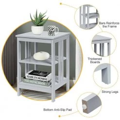16 in. W x 16 in. D x 24 in. H 3-Tier Accent Side Table in Gray by ANGELES HOME 14 16 in. W x 16 in. D x 24 in. H 3-Tier Accent Side Table in Gray by ANGELES HOME -Sorbus Sales Store gray angeles home end side tables m65 8hw689gr 44 1000