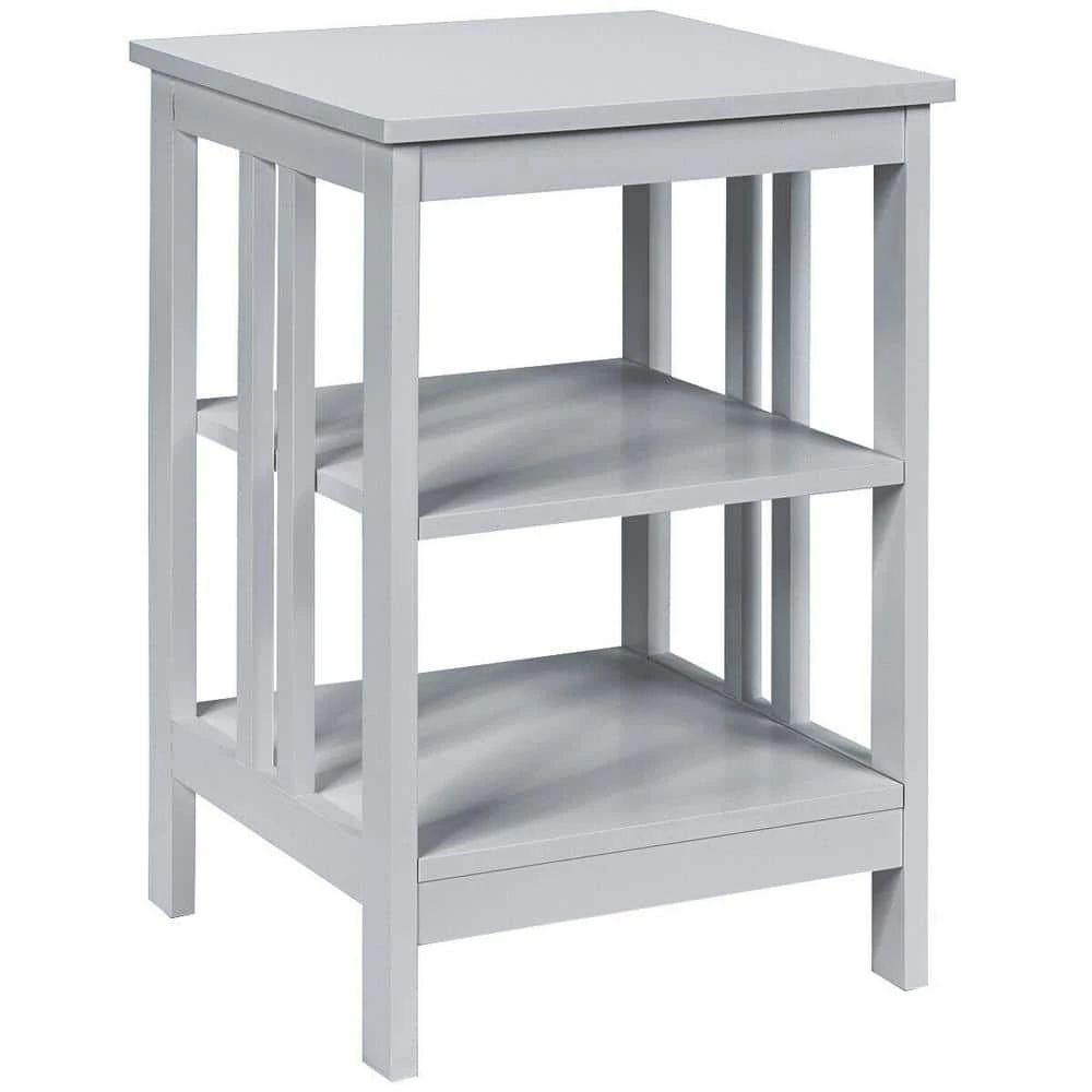 16 in. W x 16 in. D x 24 in. H 3-Tier Accent Side Table in Gray by ANGELES HOME 3 16 in. W x 16 in. D x 24 in. H 3-Tier Accent Side Table in Gray by ANGELES HOME