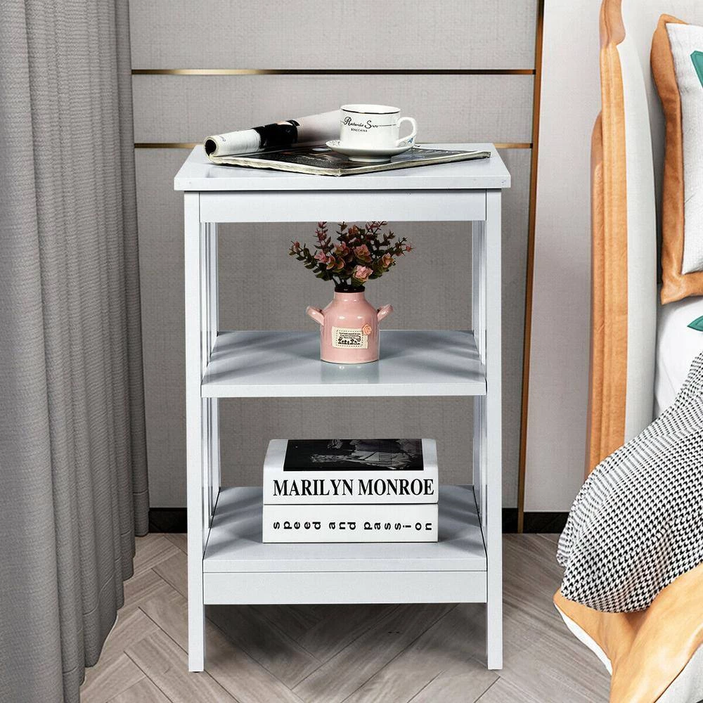 16 in. W x 16 in. D x 24 in. H 3-Tier Accent Side Table in Gray by ANGELES HOME 4 16 in. W x 16 in. D x 24 in. H 3-Tier Accent Side Table in Gray by ANGELES HOME - Image 2