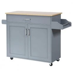 Gray Wood Top Small Rolling Kitchen Island Cart with Towel and Spice Rack, Kitchen Island on Wheels by ANGELES HOME -Sorbus Sales Store gray angeles home kitchen islands m51 8kc983gr c3 1000