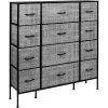 12-Drawer Gray White Dresser Steel Frame Wood Top Easy Pull Fabric Bins 11.75 in. L x 46.5 in. W x 48.7 in. H by Sorbus -Sorbus Sales Store gray black sorbus dressers drw 12d gryblk 64 1000