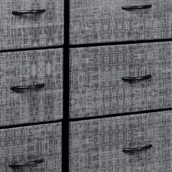 12-Drawer Gray White Dresser Steel Frame Wood Top Easy Pull Fabric Bins 11.75 in. L x 46.5 in. W x 48.7 in. H by Sorbus -Sorbus Sales Store gray black sorbus dressers drw 12d gryblk 76 1000