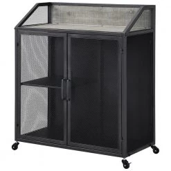 31.5 x 15.75 x 37.5 in. Rectangular Wood Dark Silver And Gray Sylvia Bar Cart by FirsTime & Co. -Sorbus Sales Store gray firstime co bar carts 70504 31 1000