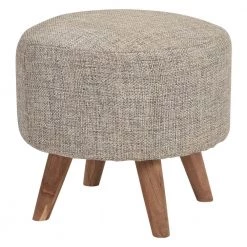 16.5 x 16.5 x 15 in. Gray Round Fabric Maya Ottoman by FirsTime & Co.