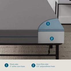 University 6.5 in. Adjustable Firmness Foam Tight Top Twin Mattress, Gray by Lucid Comfort Collection -Sorbus Sales Store gray lucid comfort collection mattresses lucc06tt28fprf c3 1000