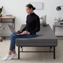 University 6.5 in. Adjustable Firmness Foam Tight Top Twin Mattress, Gray by Lucid Comfort Collection -Sorbus Sales Store gray lucid comfort collection mattresses lucc06tt28fprf fa 1000