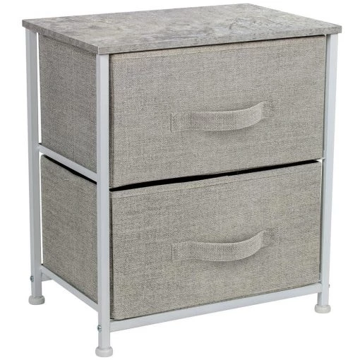 Nighstand 2-Drawer Gray Dresser 17.75 in. L x 11.87 in. W x 20 in. H by Sorbus -Sorbus Sales Store gray sorbus dressers drw 2d gry 64 1000