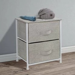 Nighstand 2-Drawer Gray Dresser 17.75 in. L x 11.87 in. W x 20 in. H by Sorbus -Sorbus Sales Store gray sorbus dressers drw 2d gry e1 1000