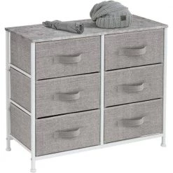 6-Drawer White Dresser Steel Frame Wood Top Easy Pull Fabric Bins 11.75 in. L x 31.5 in. W x 24.62 in. H by Sorbus 15 6-Drawer White Dresser Steel Frame Wood Top Easy Pull Fabric Bins 11.75 in. L x 31.5 in. W x 24.62 in. H by Sorbus -Sorbus Sales Store gray sorbus dressers drw cu6 gry 1f 1000