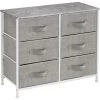 6-Drawer White Dresser Steel Frame Wood Top Easy Pull Fabric Bins 11.75 in. L x 31.5 in. W x 24.62 in. H by Sorbus 1 6-Drawer White Dresser Steel Frame Wood Top Easy Pull Fabric Bins 11.75 in. L x 31.5 in. W x 24.62 in. H by Sorbus -Sorbus Sales Store gray sorbus dressers drw cu6 gry 64 1000