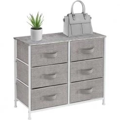 6-Drawer White Dresser Steel Frame Wood Top Easy Pull Fabric Bins 11.75 in. L x 31.5 in. W x 24.62 in. H by Sorbus 13 6-Drawer White Dresser Steel Frame Wood Top Easy Pull Fabric Bins 11.75 in. L x 31.5 in. W x 24.62 in. H by Sorbus -Sorbus Sales Store gray sorbus dressers drw cu6 gry c3 1000