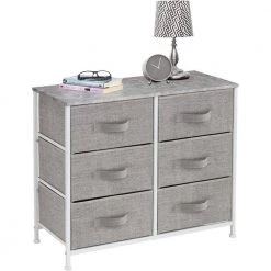 6-Drawer White Dresser Steel Frame Wood Top Easy Pull Fabric Bins 11.75 in. L x 31.5 in. W x 24.62 in. H by Sorbus 17 6-Drawer White Dresser Steel Frame Wood Top Easy Pull Fabric Bins 11.75 in. L x 31.5 in. W x 24.62 in. H by Sorbus -Sorbus Sales Store gray sorbus dressers drw cu6 gry fa 1000