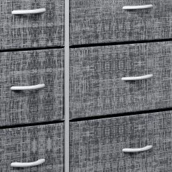 12-Drawer Greige Dresser Steel Frame Wood Top Easy Pull Fabric Bins 11.75 in. L x 46.5 in. W x 48.7 in. H by Sorbus -Sorbus Sales Store gray white sorbus dressers drw 12d grywh 76 1000