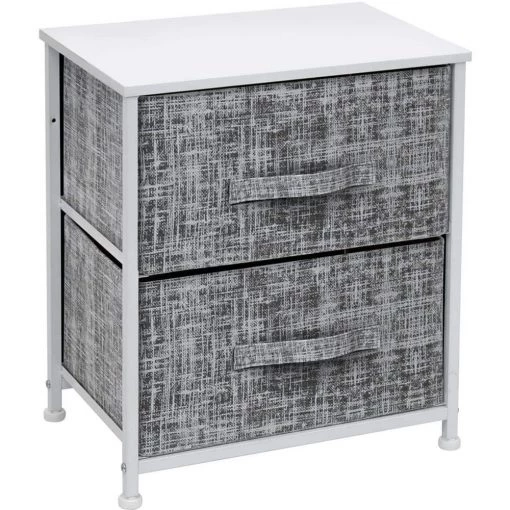 Nighstand 2-Drawer Dresser Gray/White 17.75 in L x 11.87 in W x 20 in H by Sorbus -Sorbus Sales Store gray white sorbus dressers drw 2d grywh 64 1000