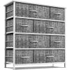 8-Drawer Gray White Dresser Steel Frame Wood Top Easy Pull Fabric Bins 11.5 in. L x 34 in. W x 36 in. H by Sorbus -Sorbus Sales Store gray white sorbus dressers drw 8d grywh 64 1000