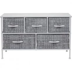 5-Drawer Marble White Dresser White Frame Wood Top Easy Pull Fabric Bins 11.87 in. L x 39.5 in. W x 24.62 in. H by Sorbus 17 5-Drawer Marble White Dresser White Frame Wood Top Easy Pull Fabric Bins 11.87 in. L x 39.5 in. W x 24.62 in. H by Sorbus -Sorbus Sales Store gray white sorbus dressers drw cu5 grywh fa 1000