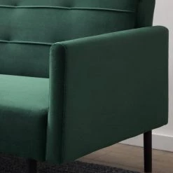 2- Piece Green Velvet Futon Chair Sofa Bed with Buttonless Tufting by Lucid Comfort Collection -Sorbus Sales Store green velvet lucid comfort collection futons lucc0003ssf74vn 44 1000