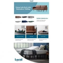 2- Piece Green Velvet Futon Chair Sofa Bed with Buttonless Tufting by Lucid Comfort Collection -Sorbus Sales Store green velvet lucid comfort collection futons lucc0003ssf74vn 66 1000