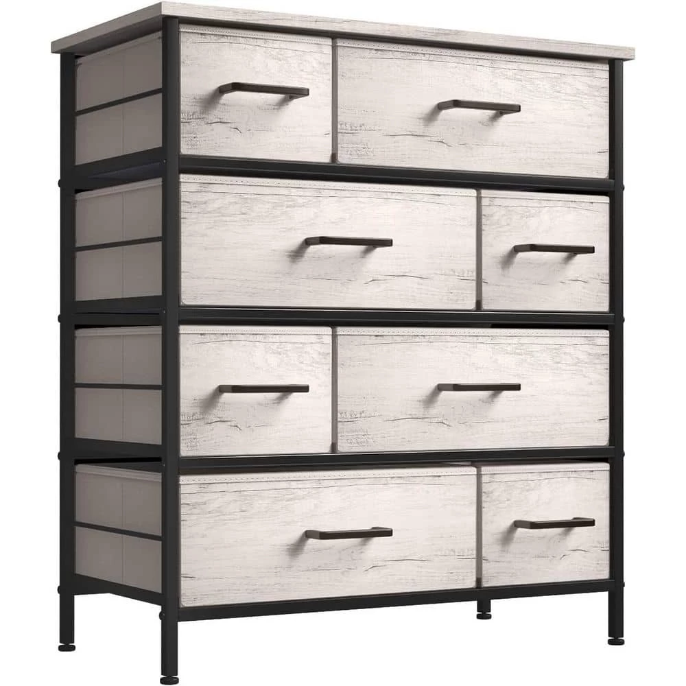 8-Drawer Greige Dresser Steel Frame Wood Top Easy Pull Fabric Bins 11.5 in. L x 34 in. W x 36 in. H by Sorbus 4 8-Drawer Greige Dresser Steel Frame Wood Top Easy Pull Fabric Bins 11.5 in. L x 34 in. W x 36 in. H by Sorbus - Image 2