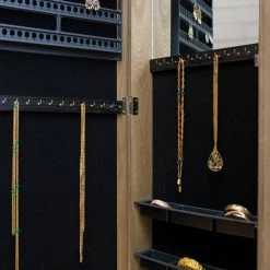 43 in. Rustic Arch Jewelry Armoire by FirsTime & Co. -Sorbus Sales Store light brown firstime co jewelry armoires 81007 1f 1000