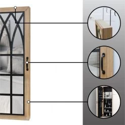 43 in. Rustic Arch Jewelry Armoire by FirsTime & Co. -Sorbus Sales Store light brown firstime co jewelry armoires 81007 44 1000