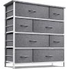 8-Drawer Light Gray Dresser Steel Frame Wood Top Easy Pull Fabric Bins 11.5 in. L x 34 in. W x 36 in. H by Sorbus -Sorbus Sales Store light gray sorbus dressers drw 8d gry 64 1000