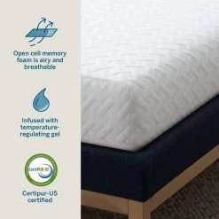 8 in. Plush Gel Memory Foam Tight Top Twin XL Mattress by Lucid Comfort Collection -Sorbus Sales Store lucid comfort collection mattresses lucc08tx45gf 4f 1000