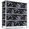 8-Drawer Marble Black Dresser White Frame Wood Top Easy Pull Fabric Bins 11.5 in. L x 34 in. W x 36 in. H by Sorbus -Sorbus Sales Store marble black sorbus dressers drw 8d mbw3 64 1000