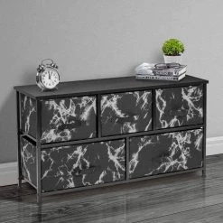 5-Drawer Beige Dresser Steel Frame Wood Top Easy Pull Fabric Bins 11.87 in. L x 39.5 in. W x 24.62 in. H by Sorbus -Sorbus Sales Store marble black sorbus dressers drw cu5 mbb2 4f 1000