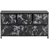 5-Drawer Beige Dresser Steel Frame Wood Top Easy Pull Fabric Bins 11.87 in. L x 39.5 in. W x 24.62 in. H by Sorbus