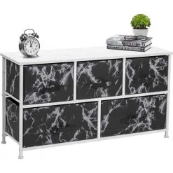 6-Drawer Greige Dresser Steel Frame Wood Top Easy Pull Fabric Bins 11.75 in. L x 31.5 in. W x 24.62 in. H by Sorbus -Sorbus Sales Store marble black sorbus dressers drw cu5 mbw3 4f 1000