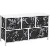 6-Drawer Greige Dresser Steel Frame Wood Top Easy Pull Fabric Bins 11.75 in. L x 31.5 in. W x 24.62 in. H by Sorbus -Sorbus Sales Store marble black sorbus dressers drw cu5 mbw3 64 1000