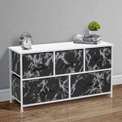 6-Drawer Greige Dresser Steel Frame Wood Top Easy Pull Fabric Bins 11.75 in. L x 31.5 in. W x 24.62 in. H by Sorbus -Sorbus Sales Store marble black sorbus dressers drw cu5 mbw3 c3 1000