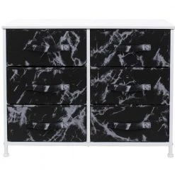 6-Drawer Brown Dresser Steel Frame Wood Top Easy Pull Fabric Bins 11.75 in. L x 31.5 in. W x 24.62 in. H by Sorbus -Sorbus Sales Store marble black sorbus dressers drw cu6 mbw3 76 1000