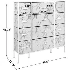 5-Drawer Greige Dresser Steel Frame Wood Top Easy Pull Fabric Bins 11.87 in. L x 39.5 in. W x 24.62 in. H by Sorbus -Sorbus Sales Store marble white sorbus dressers drw 12d mww1 44 1000