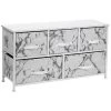 5-Drawer Gray Dresser Steel Frame Wood Top Easy Pull Fabric Bins 11.87 in. L x 39.5 in. W x 24.62 in. H by Sorbus