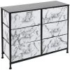 6-Drawer Marble Black Dresser Black Frame Wood Top Easy Pull Fabric Bins 11.75 in. L x 31.5 in. W x 24.62 in. H by Sorbus -Sorbus Sales Store marble white sorbus dressers drw cu6 mwb4 64 1000
