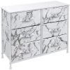 6-Drawer Black Dresser Steel Frame Wood Top Easy Pull Fabric Bins 11.75 in. L x 31.5 in. W x 24.62 in. H by Sorbus -Sorbus Sales Store marble white sorbus dressers drw cu6 mww1 64 1000