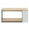 35 in. Natural Rectangle Wood Coffee Table Sofa Side Table with Storage Shelves by ANGELES HOME