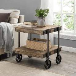 21 x 22.75 x 24 in. Natural Rectangular Wood Bridgeport End Table by FirsTime & Co. -Sorbus Sales Store natural firstime co end side tables 70482 31 1000