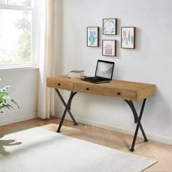 54 x 22 x 29 in. Rectangular Wood Natural Carter Writing Desk by FirsTime & Co. -Sorbus Sales Store natural firstime co writing desks 70316 31 1000