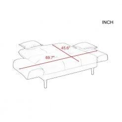 69.7 in. Width Polyester Twin Size Sofa Bed Sleeper Convertible 2-Seater Sofa Couch Futon in Navy Blue by ANGELES HOME -Sorbus Sales Store navy blue angeles home sofa beds m18338r0 4f 1000