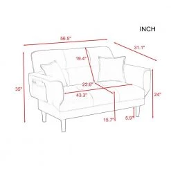 69.7 in. Width Polyester Twin Size Sofa Bed Sleeper Convertible 2-Seater Sofa Couch Futon in Navy Blue by ANGELES HOME -Sorbus Sales Store navy blue angeles home sofa beds m18338r0 c3 1000