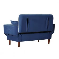 69.7 in. Width Polyester Twin Size Sofa Bed Sleeper Convertible 2-Seater Sofa Couch Futon in Navy Blue by ANGELES HOME -Sorbus Sales Store navy blue angeles home sofa beds m18338r0 fa 1000