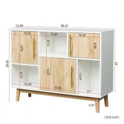 29.92 in. H x 39.37 in. W 6-Shelf Bookcase with Open Storage Space, Oak & White, Floor Standing Display Cabinet Rack by ANGELES HOME -Sorbus Sales Store oak and white angeles home bookcases bookshelves myf37246r 1f 1000