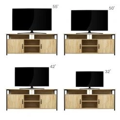 57.87 in. Modern Oak Media Console Cabinet TV Stand for TVs Upto 55 in. by ANGELES HOME 20 57.87 in. Modern Oak Media Console Cabinet TV Stand for TVs Upto 55 in. by ANGELES HOME -Sorbus Sales Store oak angeles home tv stands myf37253r 44 1000