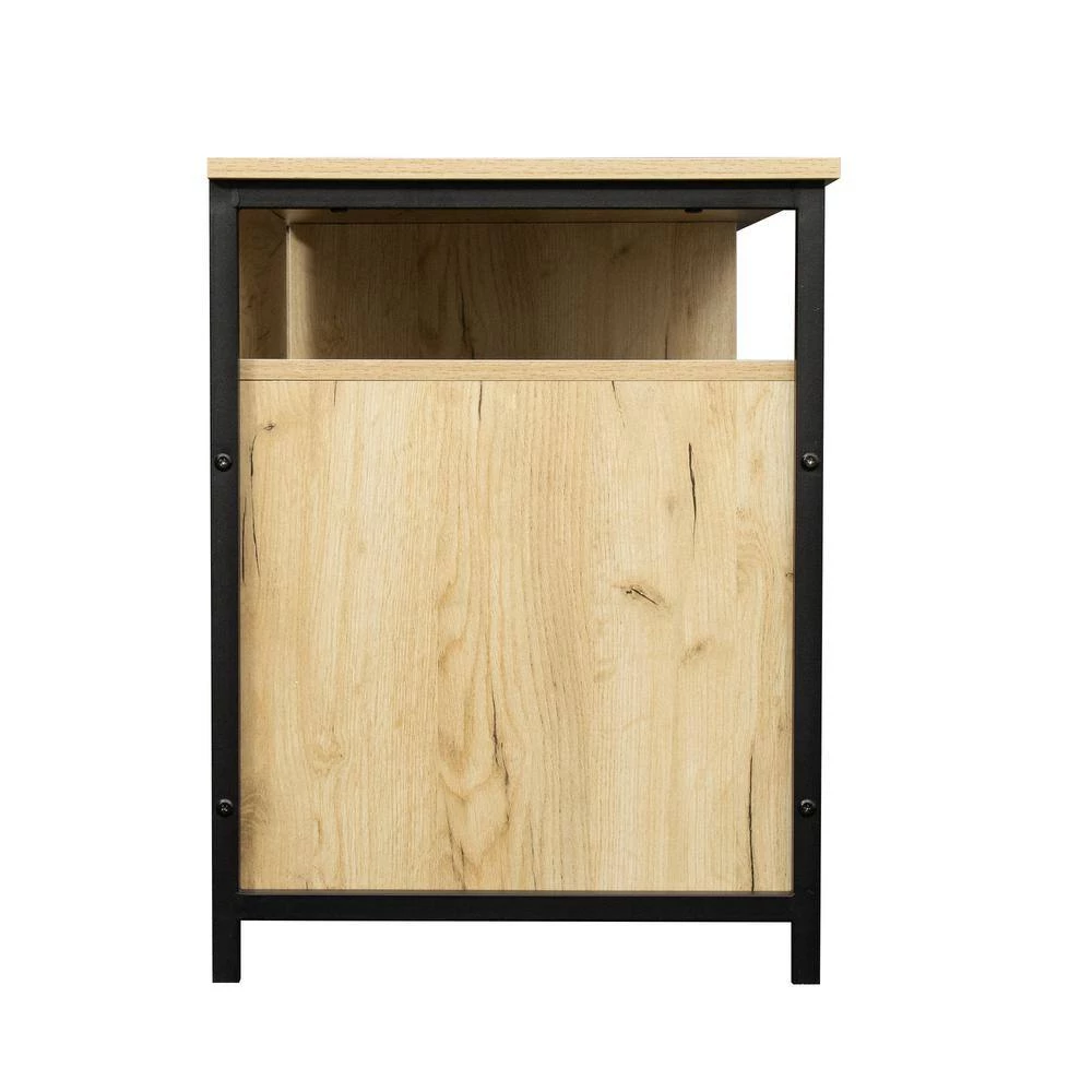 57.87 in. Modern Oak Media Console Cabinet TV Stand for TVs Upto 55 in. by ANGELES HOME 11 57.87 in. Modern Oak Media Console Cabinet TV Stand for TVs Upto 55 in. by ANGELES HOME - Image 9